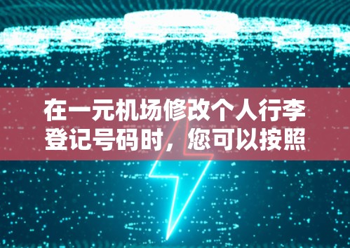 在一元机场修改个人行李登记号码时，您可以按照以下步骤操作