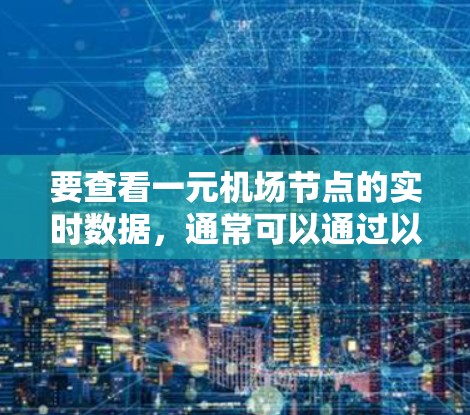 要查看一元机场节点的实时数据，通常可以通过以下步骤进行