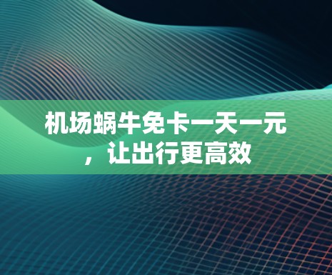 机场蜗牛免卡一天一元,让出行更高效 机场蜗牛免卡一天一元,让出行更高效