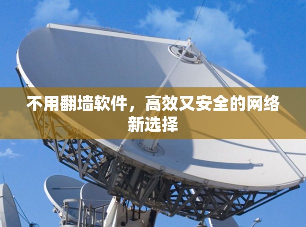 不用翻墙软件,高效又安全的网络新选择 不用翻墙软件,高效又安全的网络新选择